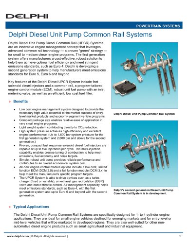 Delphi Diesel Unit Pump Common Rail Systems