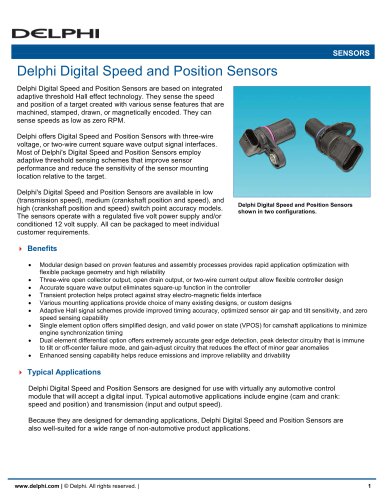 Delphi Digital Speed and Position Sensors