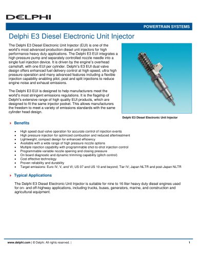 Delphi E3 Diesel Electronic Unit Injector