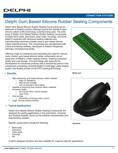 Delphi Gum Based Silicone Rubber Sealing Components