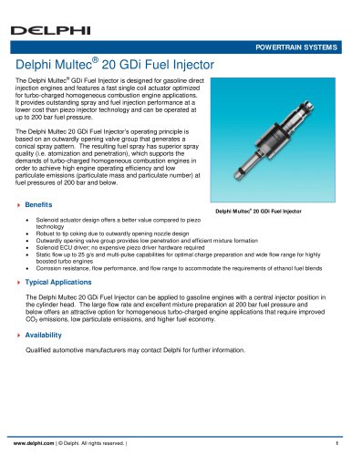 Delphi Multec 20 GDi Fuel Injector