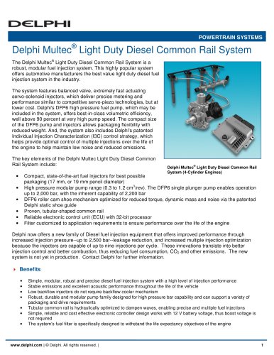 Delphi Multec Light Duty Diesel Common Rail System