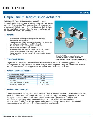 Delphi On/Off Transmission Actuators