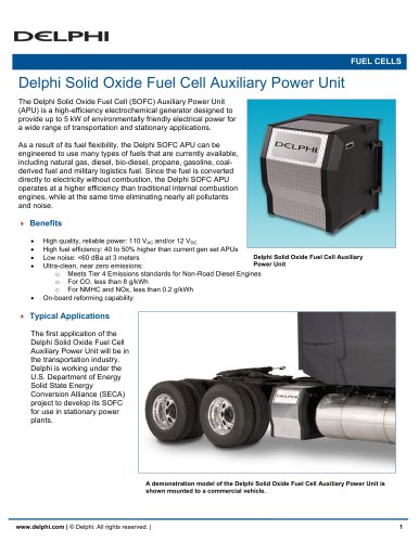 Delphi Solid Oxide Fuel Cell Auxiliary Power Unit