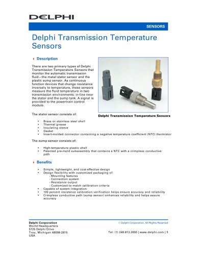 Delphi Transmission Temperature Sensors