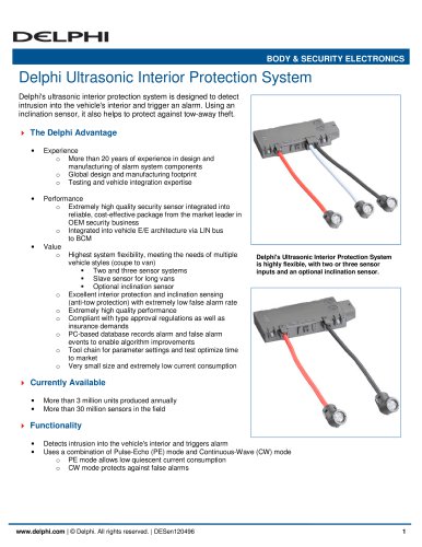 Delphi Ultrasonic Interior Protection System