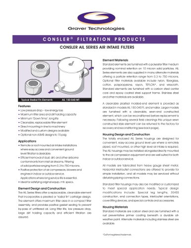 Low Pressure Gas Filters