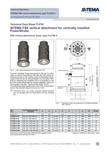 P30 Dimensions, Vertical Attachment for FSK