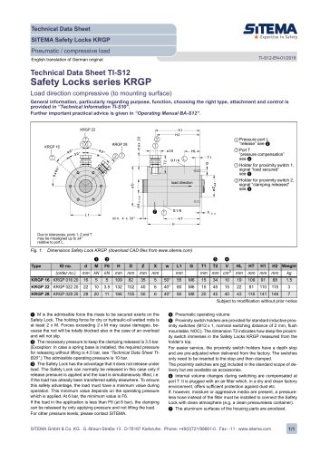 S12 Dimensions, type KRGP