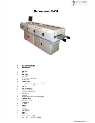 R460 full-convektion reflow oven