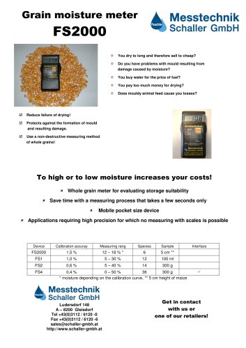 FS2000 Grain moisture meter