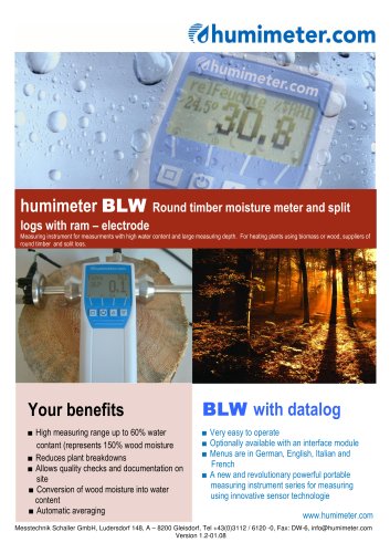 humimeter BLW Round timber moisture meter and split logs with ram-electrode