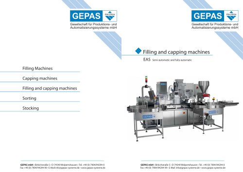 Filling and capping machines semi-automatic EAS