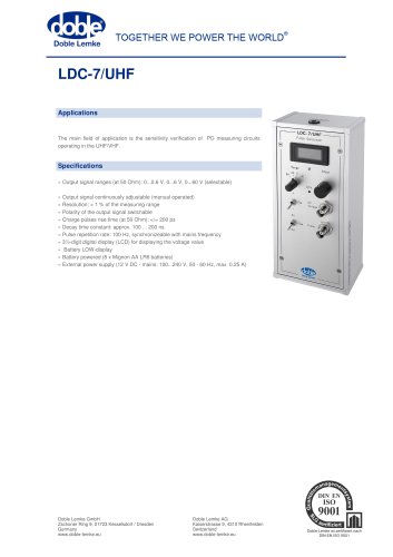 Accessories/calibrators:LDC-7/UHF