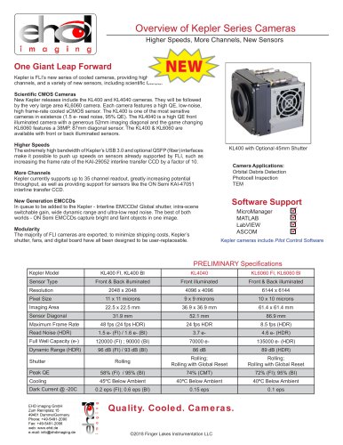 Overview of Kepler Series Cameras