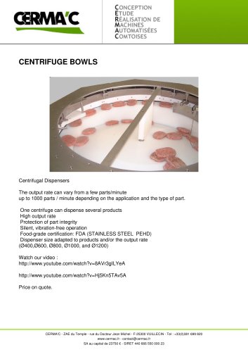 CENTRIFUGE BOWLS