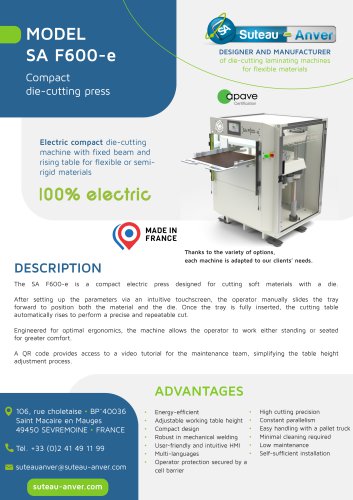 Product Sheet - SA F600-e EN