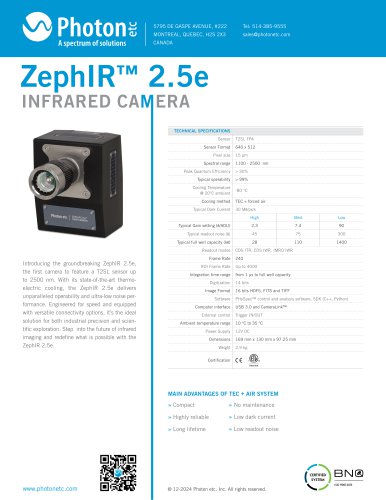 ZephIR™ 2.5e - Deep-Cooled MCT Camera