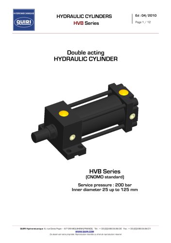 HYDRAULIC CYLINDERS HVB Series