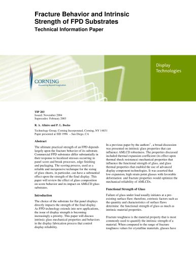 Fracture Behavior and Intrinsic Strength of FPD Substrates