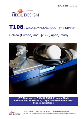 T108 - GPS + GLONASS / GALILEO / BEIDOU Time server