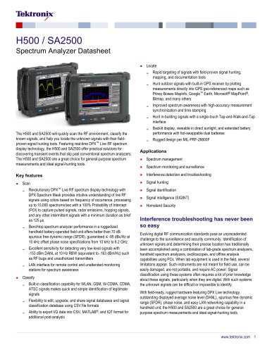 H500/SA2500 Handheld Spectrum Analyzer