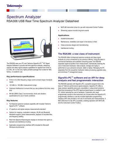 RSA306 USB Real Time Spectrum Analyzer