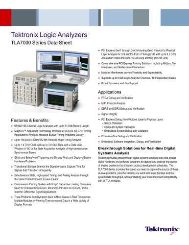 Tektronix Logic Analyzers TLA7000 Series