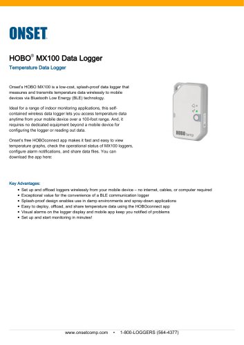 HOBO®  MX100 Data Logger