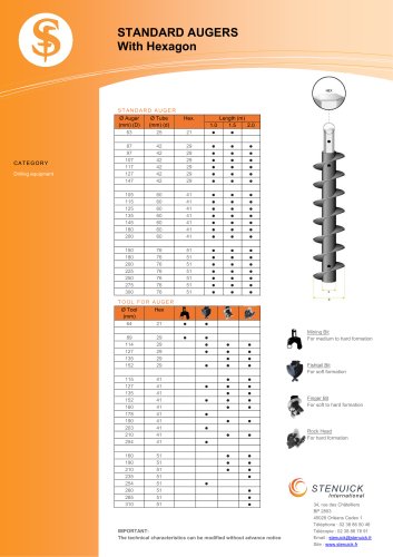 Standard augers