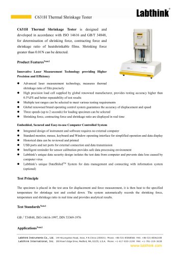 Bulk Packaging Thermal Shrinkage Testing Instrument