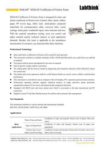 Coefficient Of Friction Testing Equipment