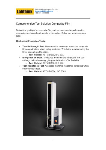 Comprehensive mechanical testing for composite polymer films