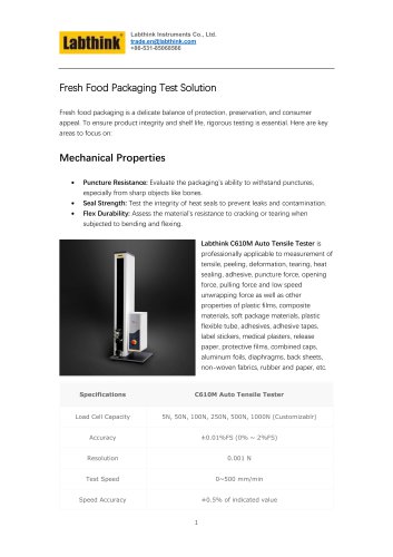 Critical Packaging Tests for Fresh Foods to Improve Shelf Life