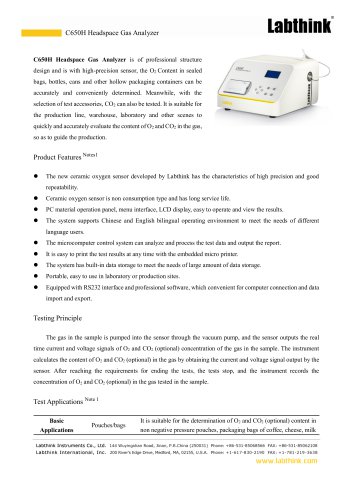 Headspace Test for Oxygen Control in Vaccine Packaging