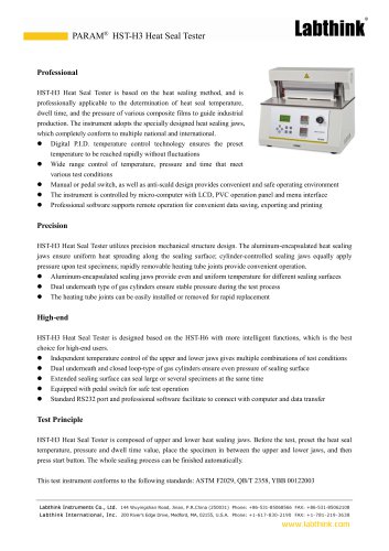 Laboratory Heat Sealer to test PE film samples for heat sealing range