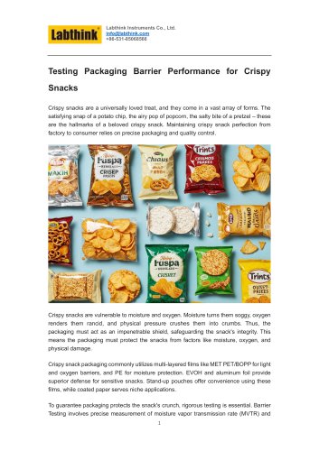 Testing Packaging Barrier Performance for Crispy Snacks