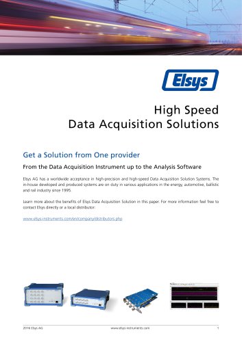 The Elsys Data Acquisition Solution