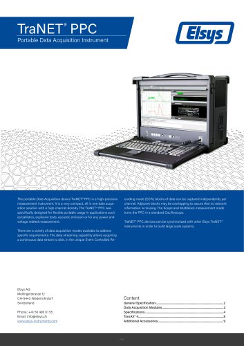 TraNET PPC - Portable Data Acquisition Instrument