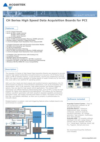 12 Bit,4x40, 2x20 or ,4x10MS/s CH3160