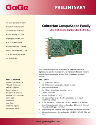 CobraMax CompuScope Family