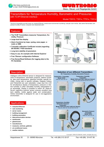 ext. temp/ humidity/pressure T7511