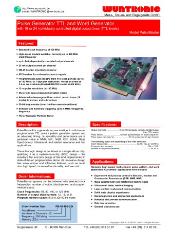 Pulse / Pattern Generators w. 50- 125MHz