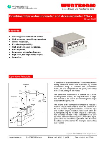 Servo-Inclinometer / Accelerometer TS-xx