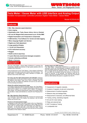 Tesla Meter Gauss Meter Koshava5