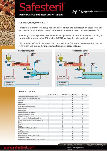 nut seed fruit pasteurization