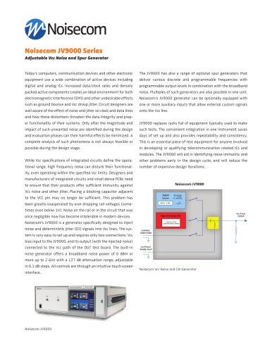 JV9000 Series: Adjustable Vcc Noise Generator for PSRR Analysis