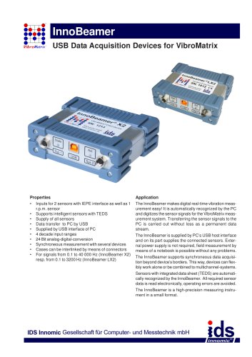 InnoBeamer® X2 - Vibration signals via USB