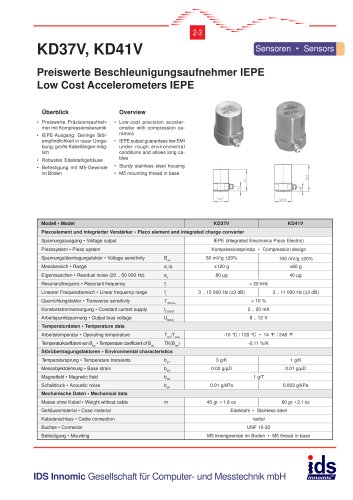 Low Cost Accelerometers IEPE