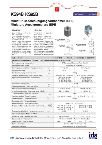 Miniature Accelerometers IEPE